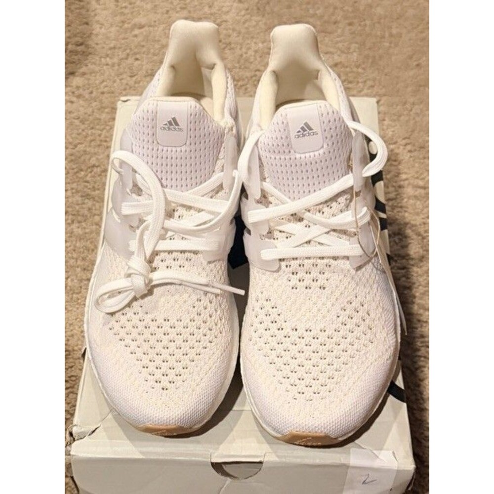 New Womens Adidas Ultraboost 1.0 White Gum Silver Running Shoes ID9689 Sz 8.5